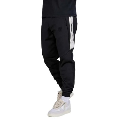анцуг,мъжки,панталони,siksilk,relaxed,fit,branded,tape,detail,joggers,black
