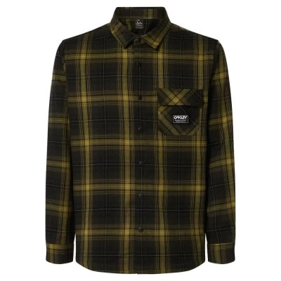 карирана,риза,мъжки,ризи,oakley,butter,flannel,long,sleeve,shirt,black,(black,fern,check)