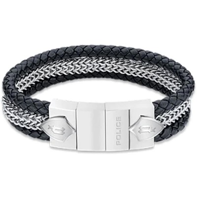 бижутерия,police,peagb2119801,bracelet,silver,(black)