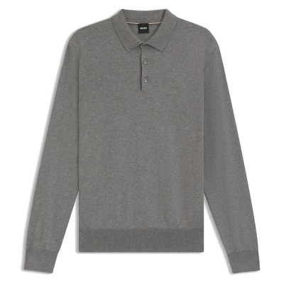 дамски,блузи,с,яка,мъжки,блузи,с,яка,boss,gemello,long,sleeve,polo,grey,(silver)
