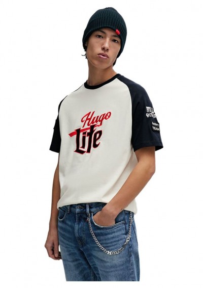 тениска,мъжки,тениски,hugo,dilife,10257318,short,sleeve,t,shirt,beige