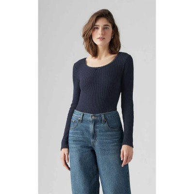 тениска,дамски,тениски,levi´s,®,dry,goods,waffle,long,sleeve,t,shirt,blue