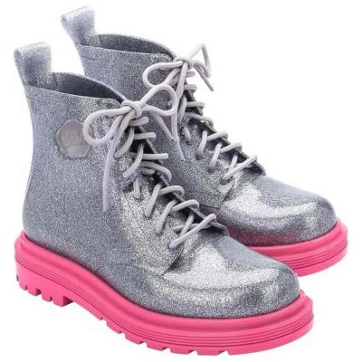 обувки,дамски,боти,дамски,високи,обувки,за,ходене,melissa,coturno,+,victor,&,rolf,rain,boots,pink,(silver,clear,glitter,pink)