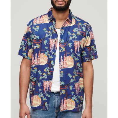 риза,с,къс,ръкав,мъжки,ризи,superdry,hawaiian,short,sleeve,shirt,multicolor,(wisteria,blue)