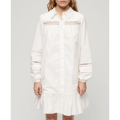рокля,дамски,поли,и,рокли,superdry,lace,mix,long,sleeve,dress,white