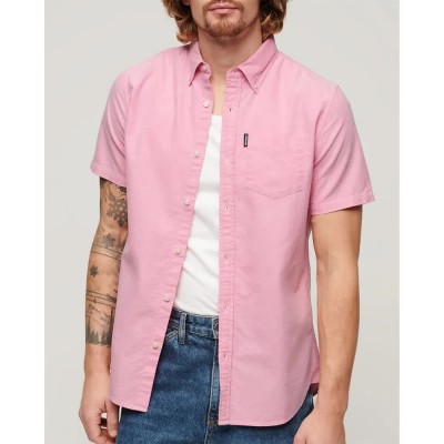 риза,с,къс,ръкав,мъжки,ризи,superdry,vintage,oxford,short,sleeve,shirt,bright,pink,(pink)
