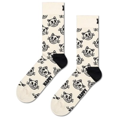 чорапи,мъжки,чорапи,happy,socks,cat,crew,socks,beige,(beige)