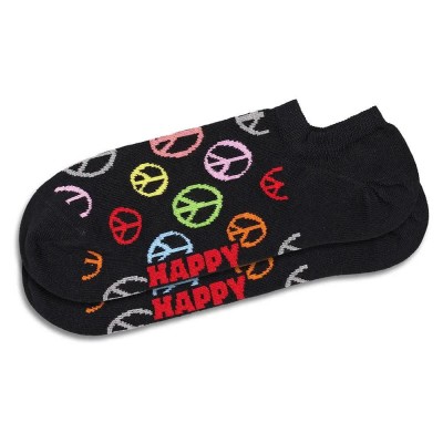 чорапи,мъжки,чорапи,happy,socks,peace,no,show,socks,multicolor,(black)
