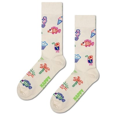 чорапи,мъжки,чорапи,happy,socks,summer,lo,fi,crew,socks,multicolor,(beige)