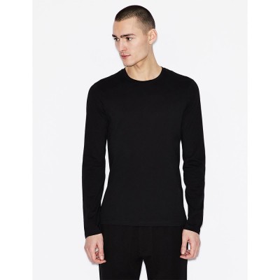 тениска,мъжки,тениски,armani,exchange,8nzm77,zja5z,long,sleeve,t,shirt,black