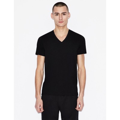 тениска,мъжки,тениски,armani,exchange,8nzt75,zja5z,short,sleeve,v,neck,t,shirt,black