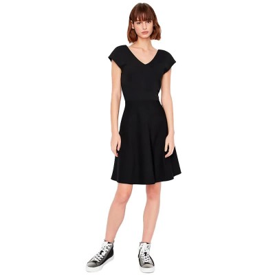 рокля,дамски,поли,и,рокли,armani,exchange,8nya95,yj83z,short,sleeve,dress,black