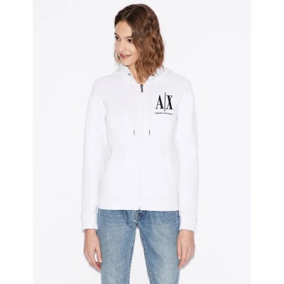 блуза,дамски,блузи,armani,exchange,8nym22,yj68z,full,zip,sweatshirt,white