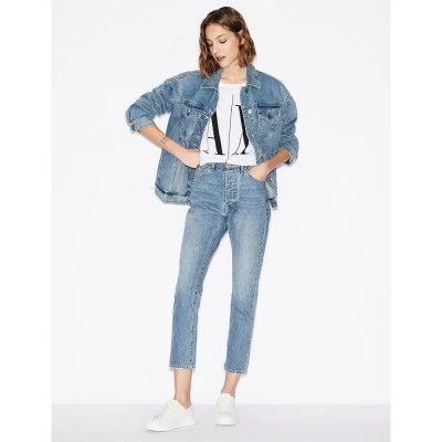 тениска,дамски,тениски,armani,exchange,8nytcx,yjg3z,long,sleeve,t,shirt,blue,(white,w,black,print)