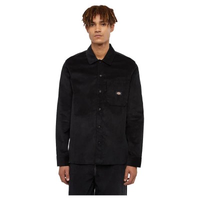 риза,с,дълъг,ръкав,мъжки,ризи,dickies,corduroy,long,sleeve,shirt,black