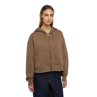 блуза,дамски,блузи,dickies,oakport,full,zip,sweatshirt,brown