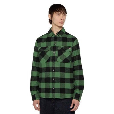 риза,с,дълъг,ръкав,мъжки,ризи,dickies,sacramento,long,sleeve,shirt,elm,green,(green)