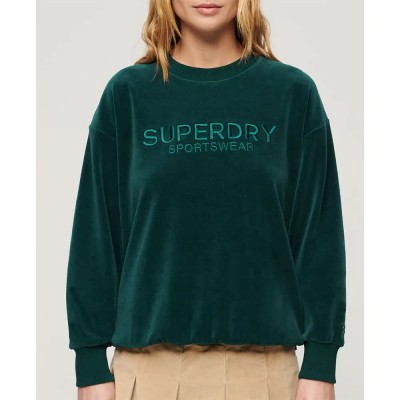блуза,дамски,блузи,superdry,velour,graphic,boxy,crew,sweatshirt,furnace,green,(green)