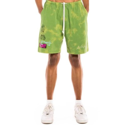 къси,панталони,мъжки,панталони,grimey,day,dreamer,bleached,sweat,shorts,bleached,green,(green)