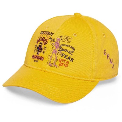 шапка,всички,шапки,grimey,destroy,all,fear,curved,cap,yellow,(yellow)