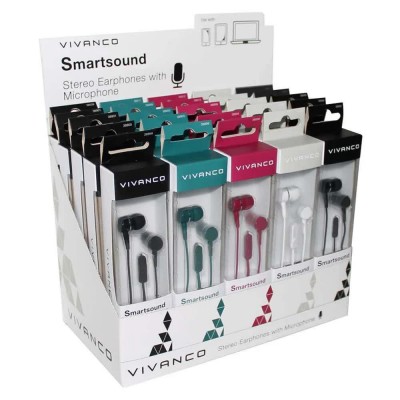 слушалки,слушалки,vivanco,38899,assorted,earphones,black,(black)