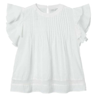 детски,ризи,детски,облекла,за,момичета,детски,блузи,name,it,faride,short,sleeve,blouse,white,(bright,white)