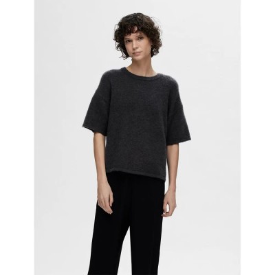 тениска,дамски,тениски,selected,maline,liliana,short,sleeve,t,shirt,black
