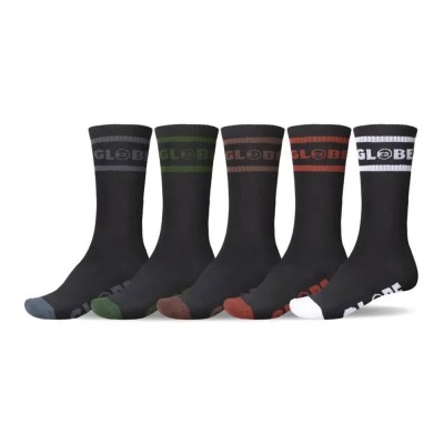 чорапи,мъжки,чорапи,globe,tilt,hi,crew,socks,5,pairs,black,(black,assorted)