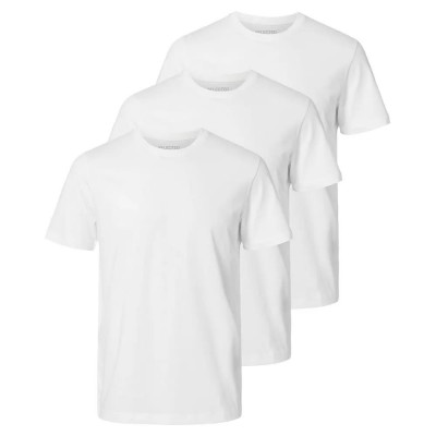 тениска,мъжки,тениски,selected,cormac,short,sleeve,t,shirt,3,units,white,(bright,white)