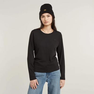 тениска,дамски,тениски,g,star,front,seam,long,sleeve,t,shirt,black,(dark,black)