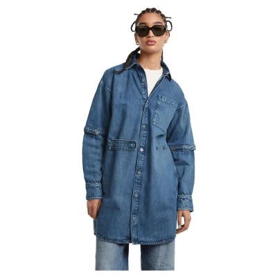 рокля,дамски,поли,и,рокли,g,star,modular,long,sleeve,midi,dress,blue
