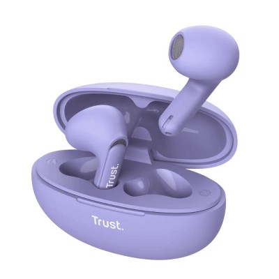 слушалки,слушалки,trust,25299,tws,wireless,earphones,purple,(purrple)