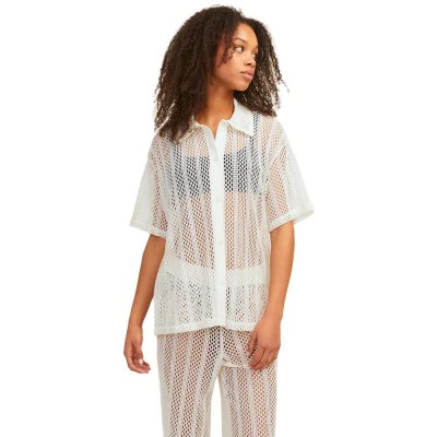 риза,с,къс,ръкав,дамски,блузи,дамски,ризи,jack,&,jones,ellie,jjxx,short,sleeve,shirt,beige,(vanilla,ice)