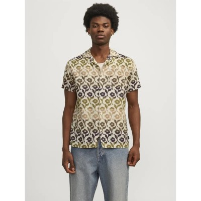 риза,с,къс,ръкав,мъжки,ризи,jack,&,jones,flores,short,sleeve,shirt,cub,aop,comfort,fit,(yellow)