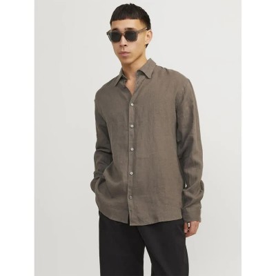 риза,с,дълъг,ръкав,мъжки,ризи,jack,&,jones,lawrence,long,sleeve,shirt,brown,(falcon,fit,relaxed,fit)