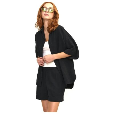 риза,с,къс,ръкав,дамски,блузи,дамски,ризи,jack,&,jones,mia,jjxx,short,sleeve,shirt,black,(caviar)