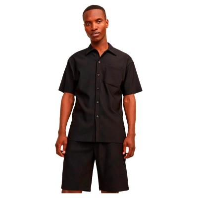 риза,с,къс,ръкав,мъжки,ризи,jack,&,jones,mykonos,plisse,short,sleeve,shirt,black,(black)