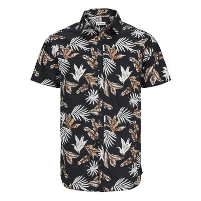 риза,с,къс,ръкав,мъжки,ризи,jack,&,jones,oshua,floral,short,sleeve,shirt,multicolor,(black)