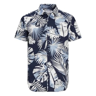 риза,с,къс,ръкав,мъжки,ризи,jack,&,jones,oshua,floral,short,sleeve,shirt,navy,blazer,(multicolor)
