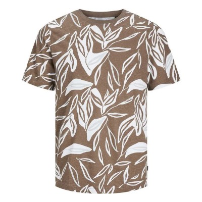 тениска,мъжки,тениски,jack,&,jones,summer,leaf,short,sleeve,t,shirt,brown,(coffee,quartz)