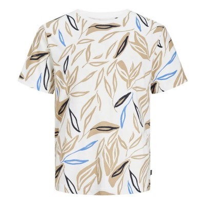 тениска,мъжки,тениски,jack,&,jones,summer,leaf,short,sleeve,t,shirt,snow,white,(beige)