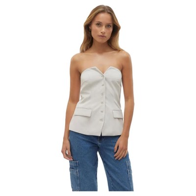 тениска,дамски,тениски,vero,moda,charity,sleeveless,t,shirt,beige,(silver,lining)