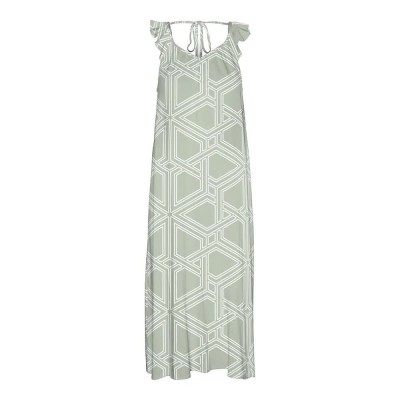 рокля,дамски,поли,и,рокли,vero,moda,easy,joy,frill,sleeveless,long,dress,green,(hedge,green,aop,sina)