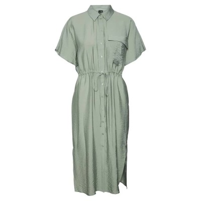 рокля,дамски,поли,и,рокли,vero,moda,iris,short,sleeve,midi,dress,hedge,green,(green)