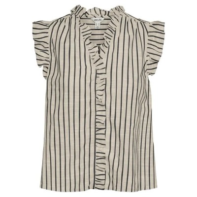 потник,дамски,блузи,дамски,ризи,vero,moda,kaori,sleeveless,shirt,beige,(birch,stripes,black)