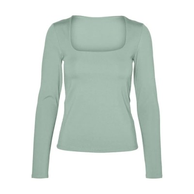 тениска,дамски,тениски,vero,moda,million,long,sleeve,t,shirt,silt,green,(green)