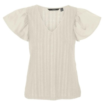 дамски,блузи,дамски,ризи,vero,moda,naja,short,sleeve,blouse,birch,(beige)