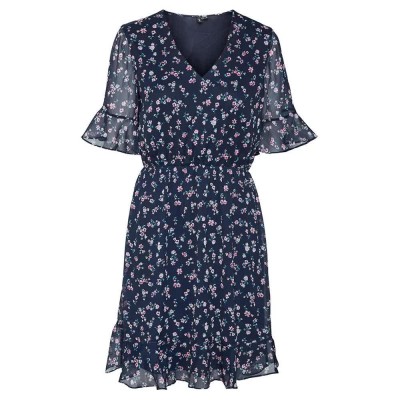 сако,дамски,поли,и,рокли,vero,moda,smilla,short,sleeve,short,dress,multicolor,(navy,blazer,aop,luna)