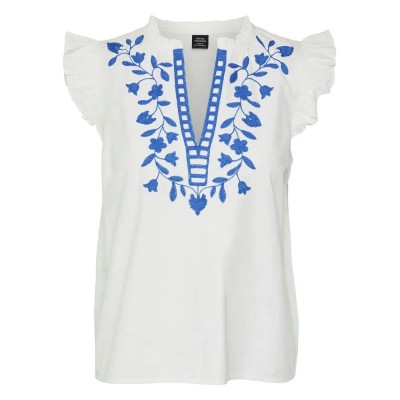 дамски,блузи,дамски,ризи,vero,moda,vacation,sleeveless,blouse,bright,white,detail,blue,embroidery,(white)
