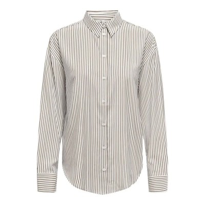 риза,с,дълъг,ръкав,дамски,блузи,дамски,ризи,only,alice,sarah,long,sleeve,shirt,green,(cloud,dancer,stripes,walnut)